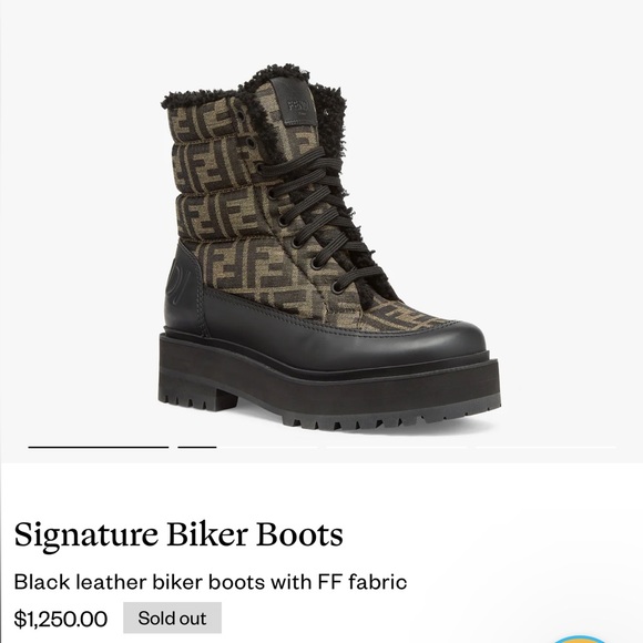 Fendi Shoes - Fendi signature biker boots